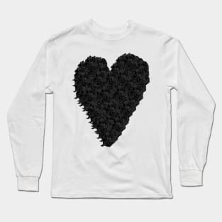 Black Rose Heart Long Sleeve T-Shirt